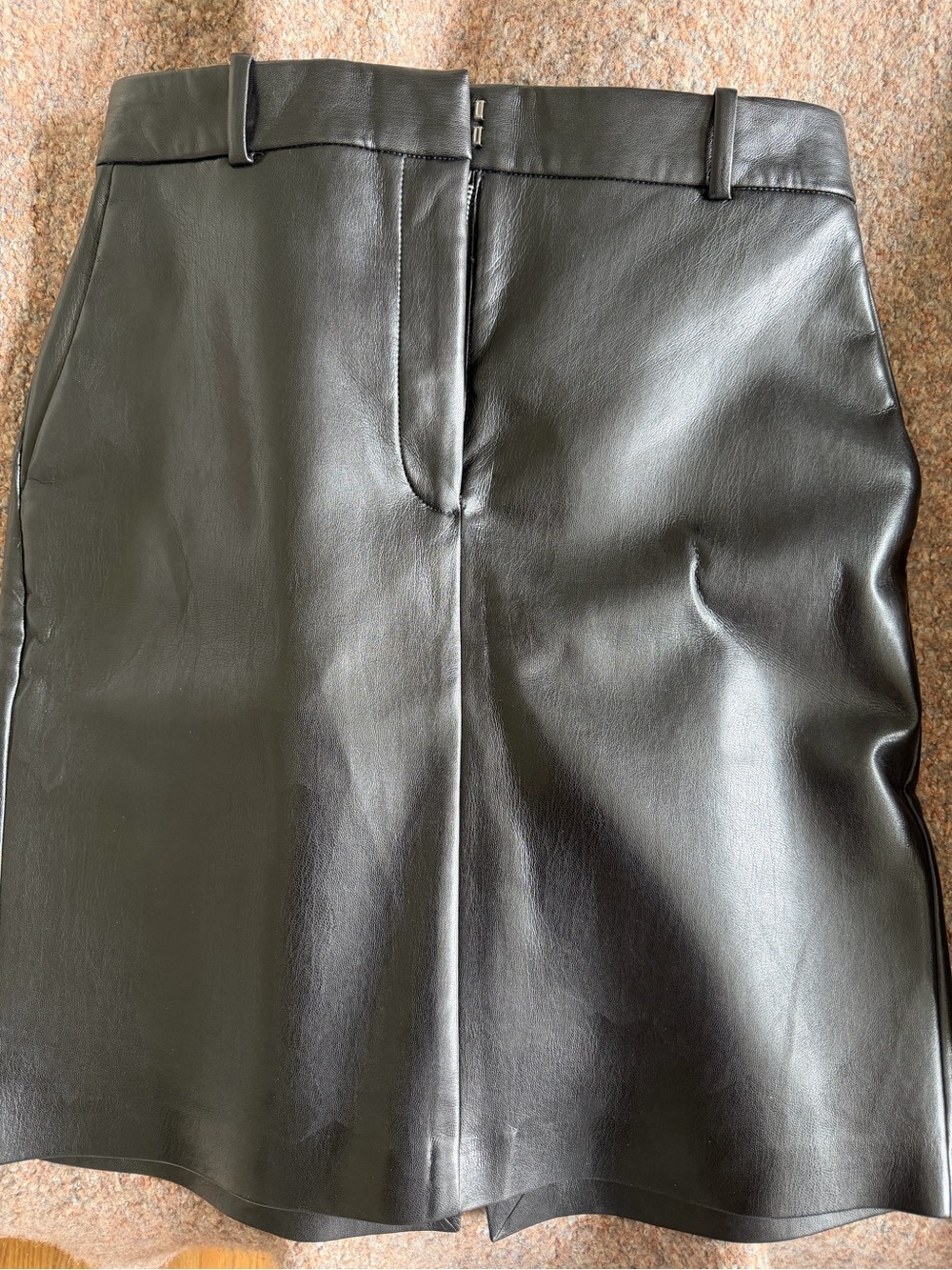 Aritzia Black Faux Leather Pencil Skirt